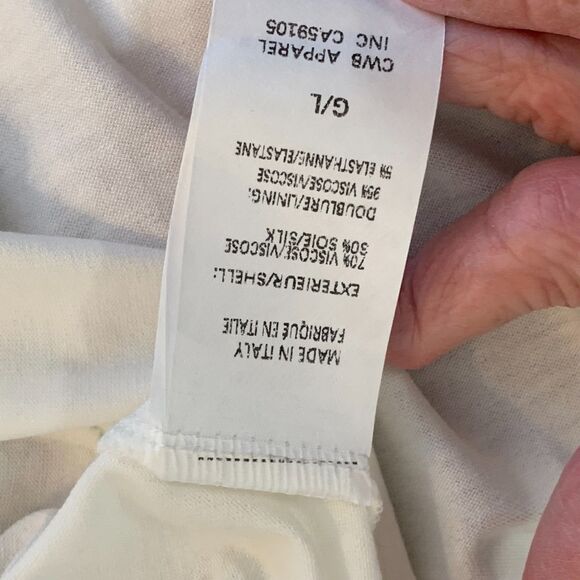 Charlie B Sheer Silk Blouse Lined Bell Sleeve Polka Dots Old Money Italy Large - Picture 8 of 14